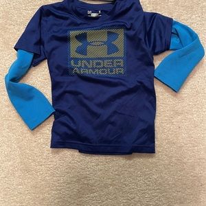 Little boy under Armour shirt
